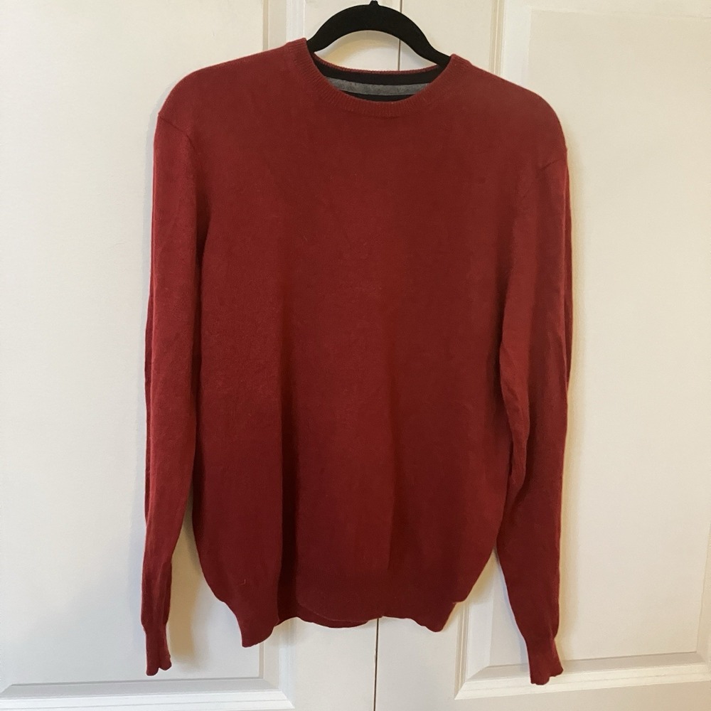 A.W. Dunmore Cashmere & Silk Sweater Mens EU 48 Red Pullover Grandpa Knit